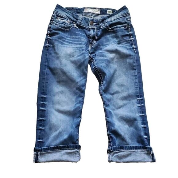 BKE Denim by Buckle Womens Sz 27 Culture Crop Stretch Mid-Rise Capri Denim Jeans - Picture 1 of 13